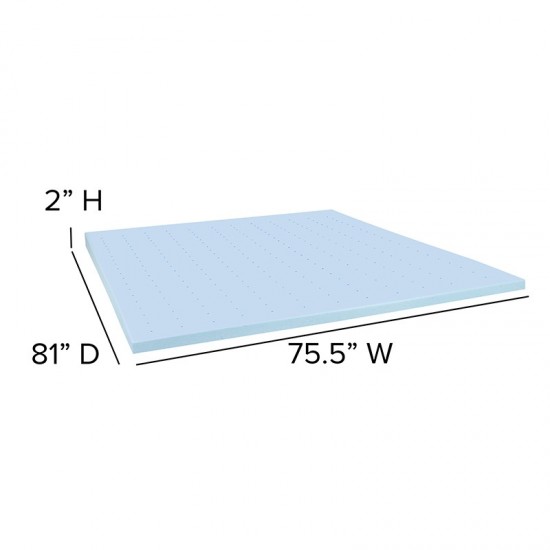 Capri Comfortable Sleep 2 inch Cool Gel Memory Foam Mattress Topper - King