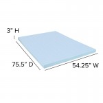 Capri Comfortable Sleep 3 inch Cool Gel Memory Foam Mattress Topper - Full