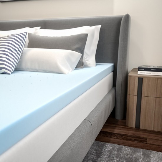 Capri Comfortable Sleep 3 inch Cool Gel Memory Foam Mattress Topper - Queen