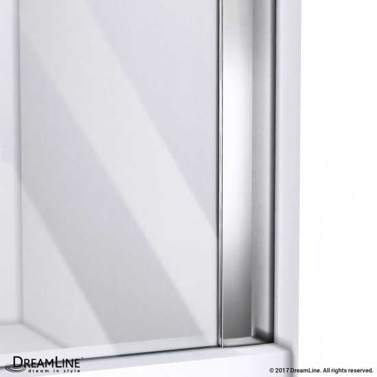 Allure 40-41 in. W x 73 in. H Frameless Pivot Shower Door in Chrome