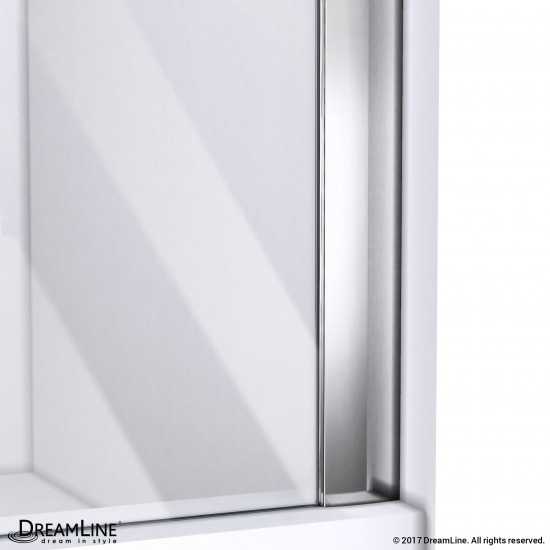 Allure 41-42 in. W x 73 in. H Frameless Pivot Shower Door in Chrome
