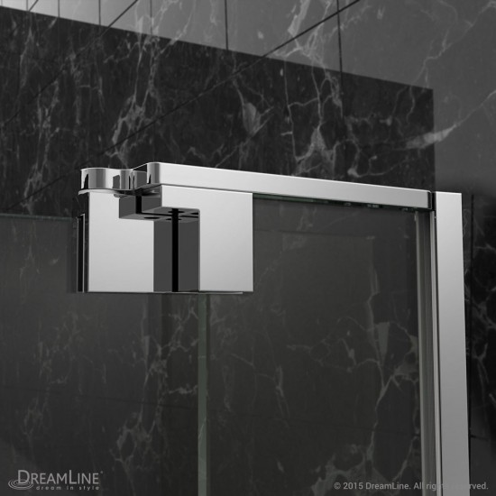 Allure 41-42 in. W x 73 in. H Frameless Pivot Shower Door in Chrome