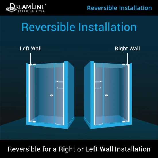 Allure 42-43 in. W x 73 in. H Frameless Pivot Shower Door in Chrome