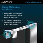 Allure 43-44 in. W x 73 in. H Frameless Pivot Shower Door in Chrome