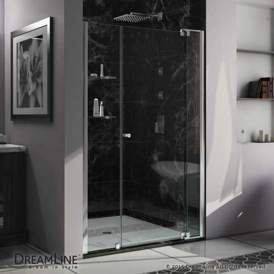 Allure 45-46 in. W x 73 in. H Frameless Pivot Shower Door in Chrome