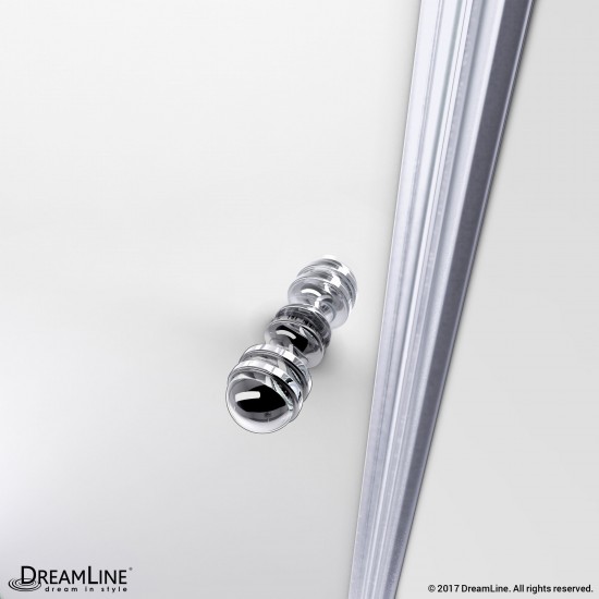 Allure 49-50 in. W x 73 in. H Frameless Pivot Shower Door in Chrome