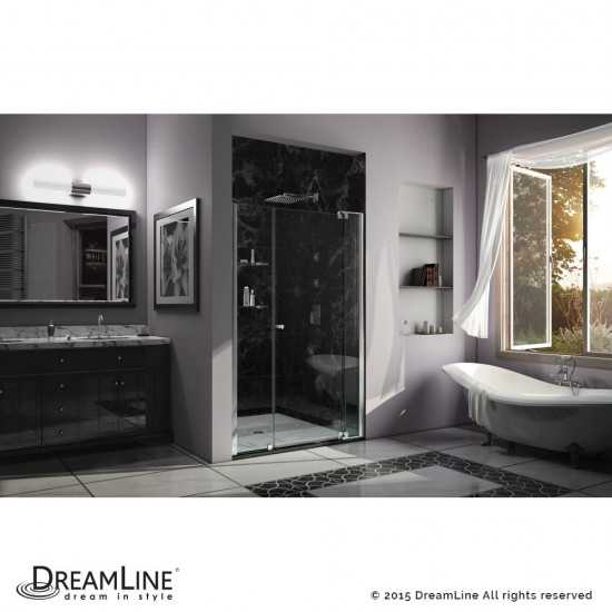 Allure 51-52 in. W x 73 in. H Frameless Pivot Shower Door in Chrome