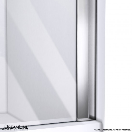 Allure 58-59 in. W x 73 in. H Frameless Pivot Shower Door in Chrome