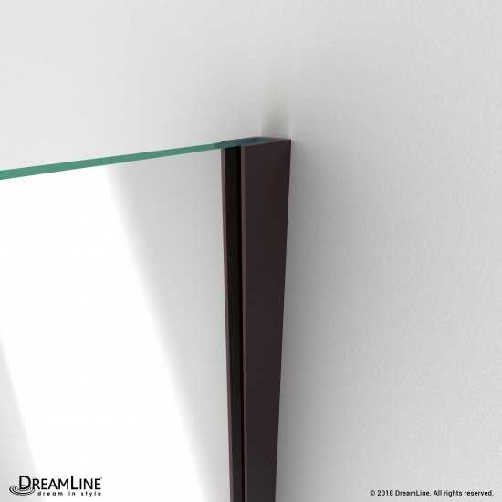 Unidoor Plus 29-29-1/2 in. W x 72 in. H Frameless Hinged Shower Door in Oil Rubbed Bronze