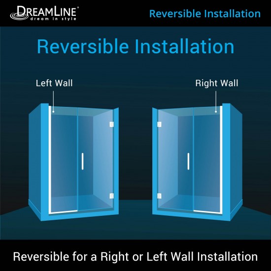 Unidoor Plus 38-38 1/2 in. W x 72 in. H Frameless Hinged Shower Door in Chrome