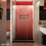 Unidoor Plus 43-43 1/2 in. W x 72 in. H Frameless Hinged Shower Door in Brushed Nickel