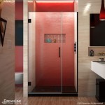 Unidoor Plus 44-44 1/2 in. W x 72 in. H Frameless Hinged Shower Door in Satin Black