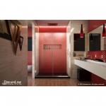 Unidoor Plus 54-54 1/2 in. W x 72 in. H Frameless Hinged Shower Door in Chrome