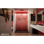 Unidoor Plus 54-54 1/2 in. W x 72 in. H Frameless Hinged Shower Door in Brushed Nickel