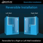 Unidoor Plus 57-57 1/2 in. W x 72 in. H Frameless Hinged Shower Door with 34 in. Half Panel in Chrome