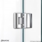Quatra Lux 34 1/4 in. D x 46 3/8 in. W x 72 in. H Frameless Hinged Shower Enclosure in Chrome
