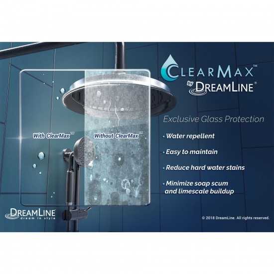Quatra Lux 34 1/4 in. D x 46 3/8 in. W x 72 in. H Frameless Hinged Shower Enclosure in Chrome