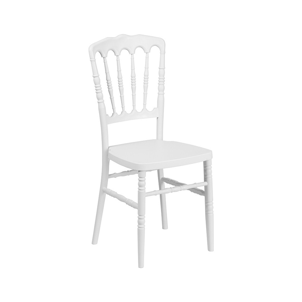 White Resin Stacking Napoleon Chair White Resin Stacking Napoleon Chair