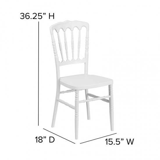 White Resin Stacking Napoleon Chair