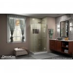 Unidoor-X 29 3/8 in. W x 34 in. D x 72 in. H Frameless Hinged Shower Enclosure in Brushed Nickel