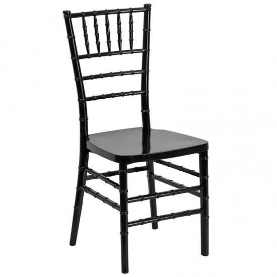 HERCULES PREMIUM Series Black Resin Stacking Chiavari Chair