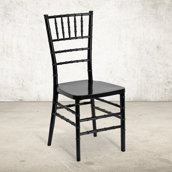 HERCULES PREMIUM Series Black Resin Stacking Chiavari Chair