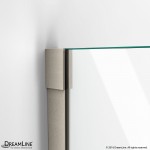 Unidoor-X 34 3/8 W x 30 in. D x 72 in. H Frameless Hinged Shower Enclosure in Brushed Nickel