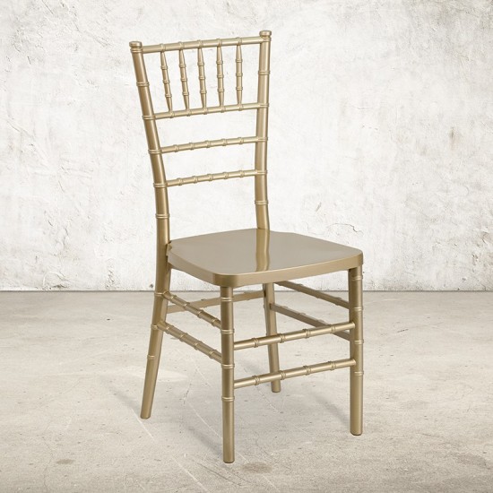 HERCULES PREMIUM Series Gold Resin Stacking Chiavari Chair