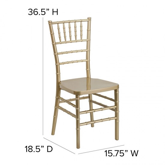 HERCULES PREMIUM Series Gold Resin Stacking Chiavari Chair