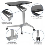 Mobile Sit-Down, Stand-Up Black Computer Ergonomic Desk with 28.25"W Top (Adjustable Range 29" - 41")