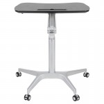 Mobile Sit-Down, Stand-Up Black Computer Ergonomic Desk with 28.25"W Top (Adjustable Range 29" - 41")