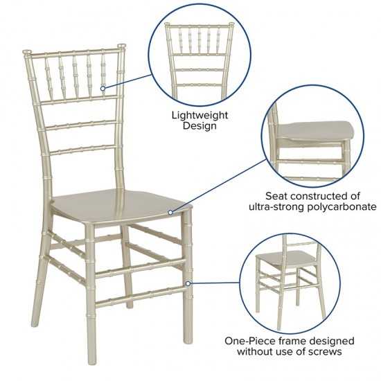 Champagne Resin Stacking Chiavari Chair