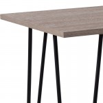 Oak Park Collection Driftwood Wood Grain Finish Console Table with Black Metal Legs