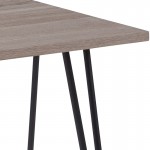 Oak Park Collection Driftwood Wood Grain Finish End Table with Black Metal Legs