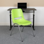 880 lb. Capacity Green Ergonomic Shell Stack Chair with Gray Frame