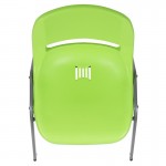 880 lb. Capacity Green Ergonomic Shell Stack Chair with Gray Frame