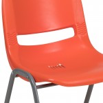 880 lb. Capacity Orange Ergonomic Shell Stack Chair with Gray Frame