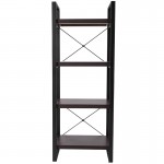 Thompson Collection 4 Shelf 62"H Etagere Bookcase in Charcoal Wood Grain Finish