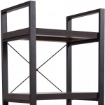 Thompson Collection 4 Shelf 62"H Etagere Bookcase in Charcoal Wood Grain Finish