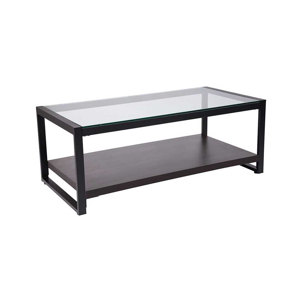 Rosedale Glass Coffee Table with Black Metal Frame Rosedale Glass Coffee Table with Black Metal Frame