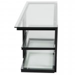 Harbor Hills Glass TV Stand with Black Metal Frame