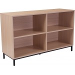 Dudley 4 Shelf 29.5"H Open Bookcase Storage in Oak Wood Grain Finish