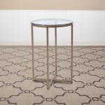 Greenwich Collection Glass End Table with Matte Gold Frame