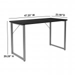 Harvey Black Finish Computer Desk with Silver Metal Frame