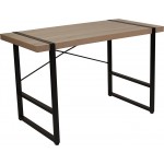 Hanover Park Rustic Wood Grain Finish Console Table with Black Metal Frame