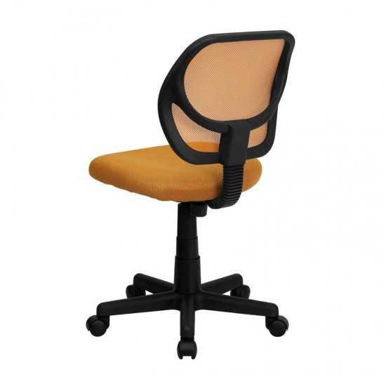 Low Back Orange Mesh Swivel Task Office Chair