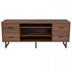 Lincoln Collection TV Stand in Rustic Wood Grain Finish