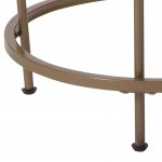 Astoria Collection Glass End Table with Matte Gold Frame