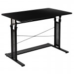 Height Adjustable (27.25-35.75"H) Sit to Stand Home Office Desk - Black