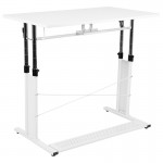 Height Adjustable (27.25-35.75"H) Sit to Stand Home Office Desk - White